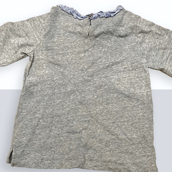 Crewcuts‎ Blue Ruffled Collar, Grey 3/4 sleeve Youth Girls Top, EUC Youth 10 - Picture 4 of 7